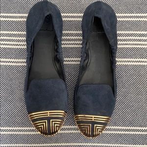 Women’s size 10.5 Tory Burch flats Navy Blue